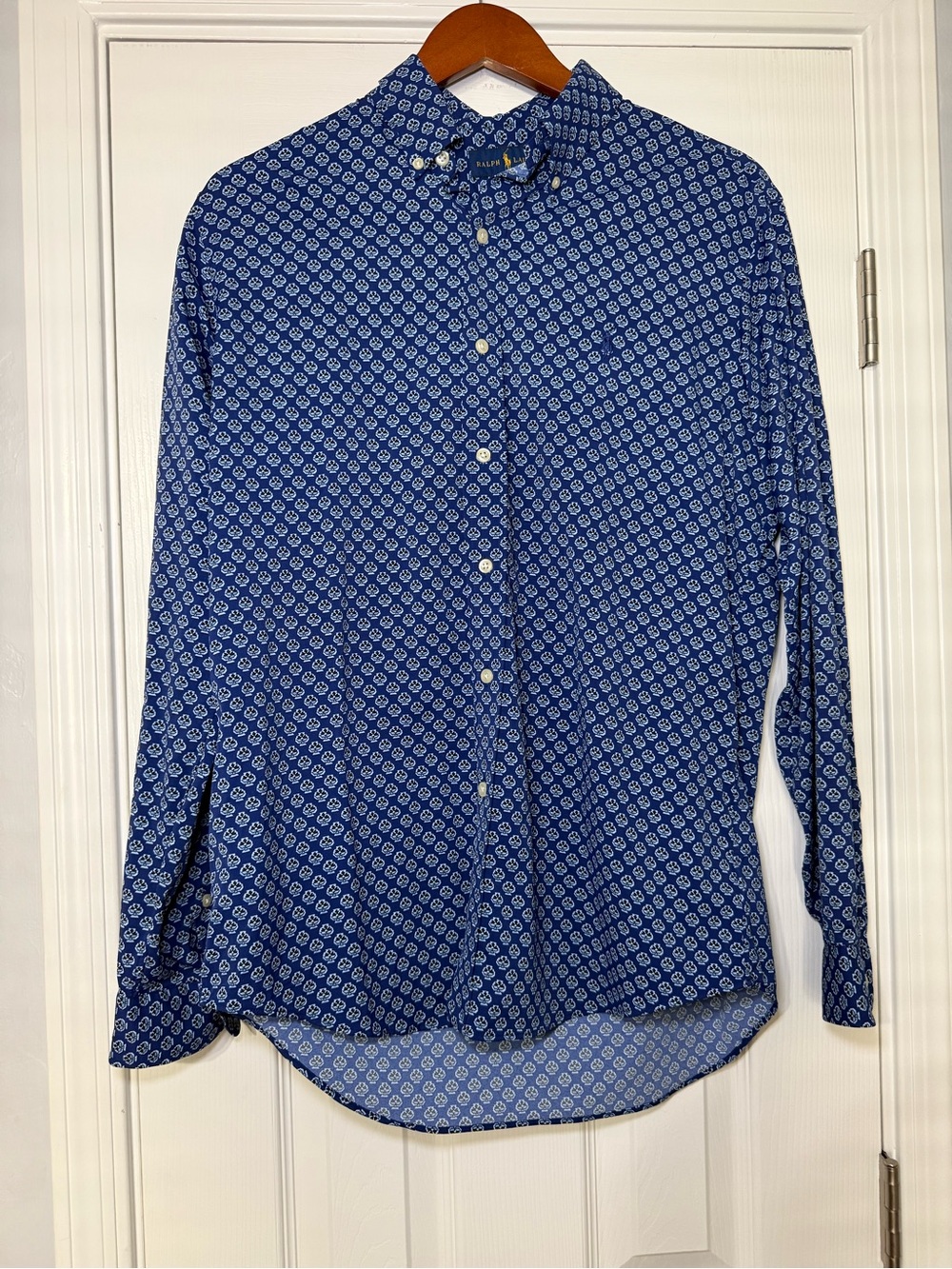 Ralph Lauren Classic Fit Performance Button Up Shirt Blue Mens M